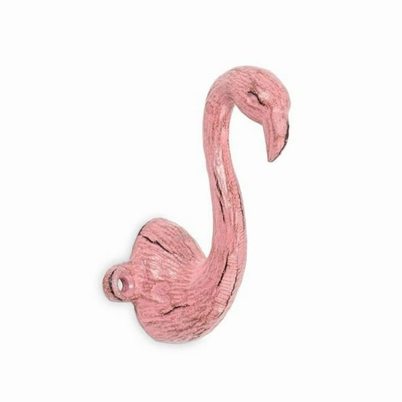 Abbott Collection AB-27-IRONAGE-365 3.75 in. Flamingo Wall Hook, Antique Pink