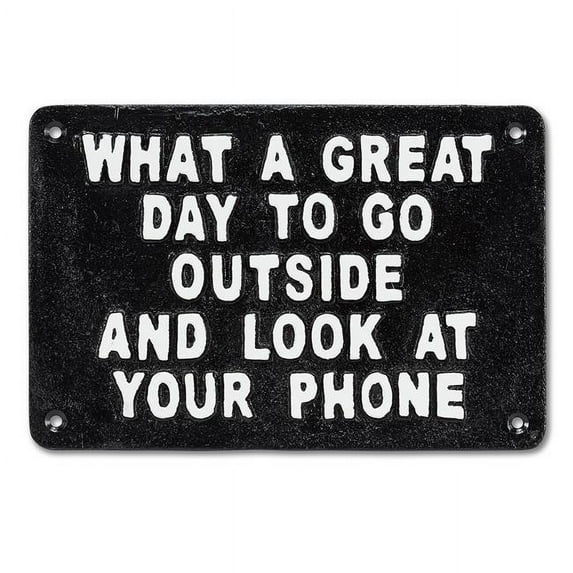 Abbott Collection AB-27-IRONAGE-482 9 in. Go Outside Sign, Black