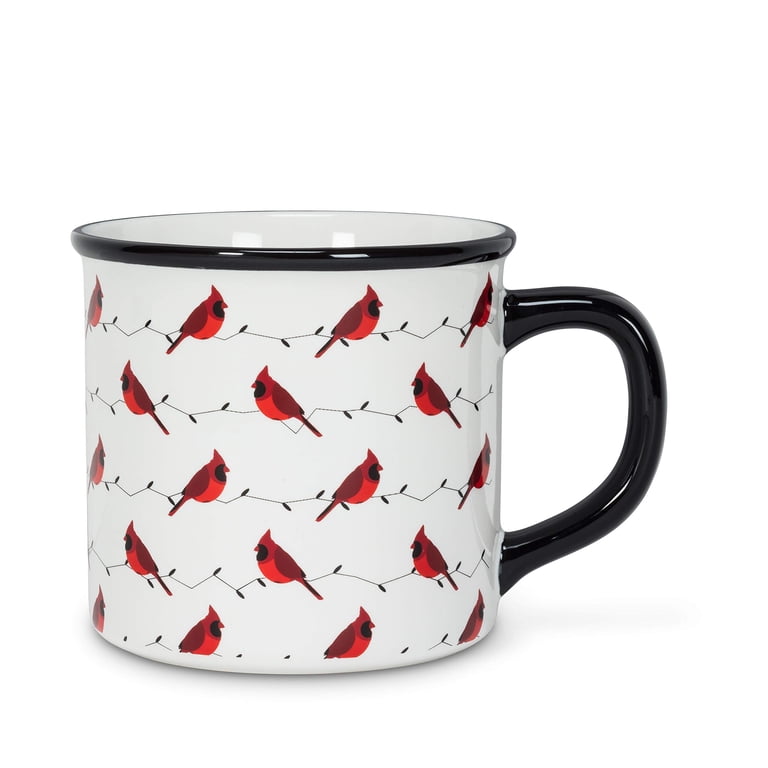 Abbott Collection AB-27-MUG-ABX-20 4 in. Stoneware Cardinals Mug, White &  Red