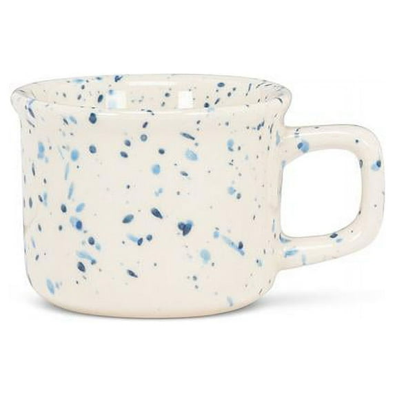 Abbott Collection AB-27-POLLOCK-ESP 2 in. Bright Speckle Espresso Cup, Ivory & Blue