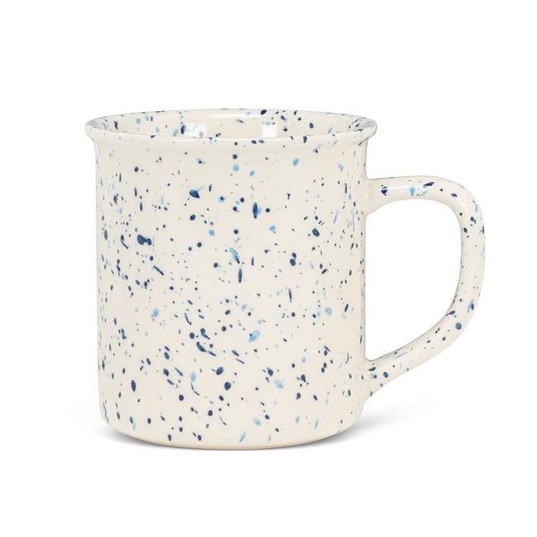 Abbott Collection AB-27-POLLOCK-MUG 4 in. Bright Speckle Mug, Ivory & Blue  - Walmart.com