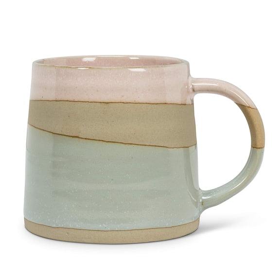 Abbott Collection AB-27-POTTERY-PNK 4 in. Rustic Style Mug, Pink & Blue