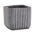 thumbnail image 1 of Abbott Collection AB-27-RIPPLE-SM-BLK 3.5 sq. in. Cement Ridge Planter, Black - Small, 1 of 1