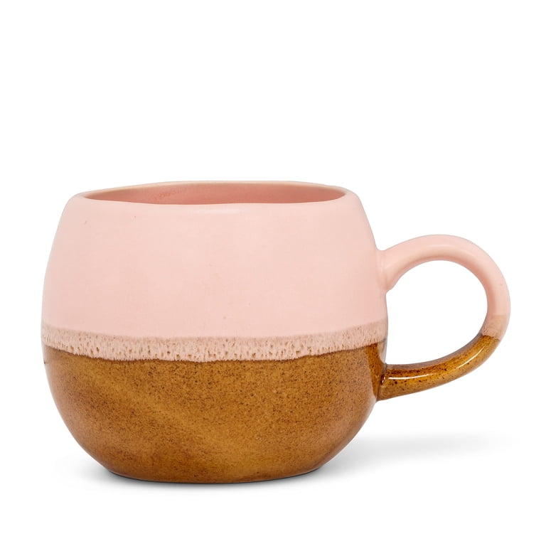 Abbott Collection AB-27-TRIO-PNK 3.5 in. Stoneware Ball Mug, Pink & Brown