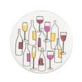 thumbnail image 1 of Abbott Collection AB-27-WINE-CSTR 4 in. Wine Bottle Coaster, White & Purple, 1 of 1