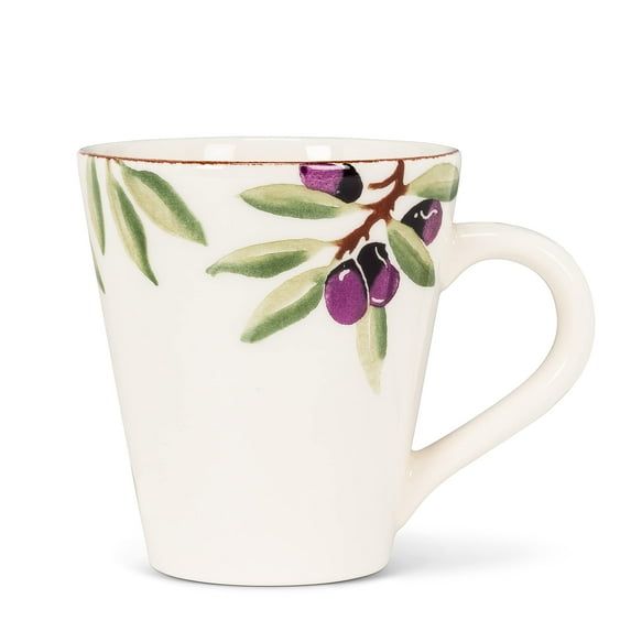 Abbott Collection AB-67-TUSCANY-511 4.25 in. Olive Print Tall Mug, Ivory & Green