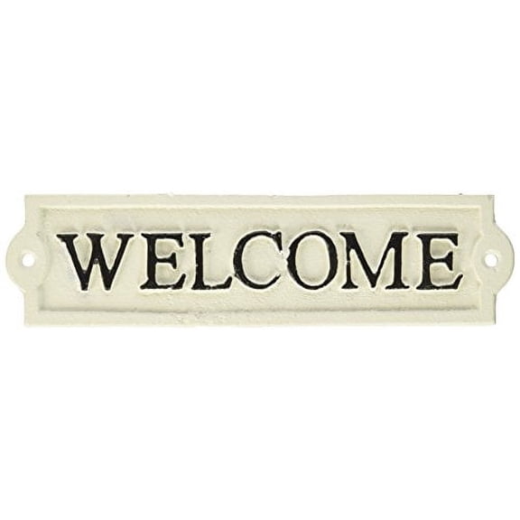 Abbott Collection Antique White Welcome Sign