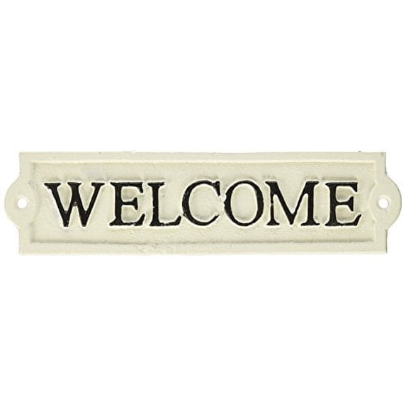 Abbott Collection Antique White Welcome Sign