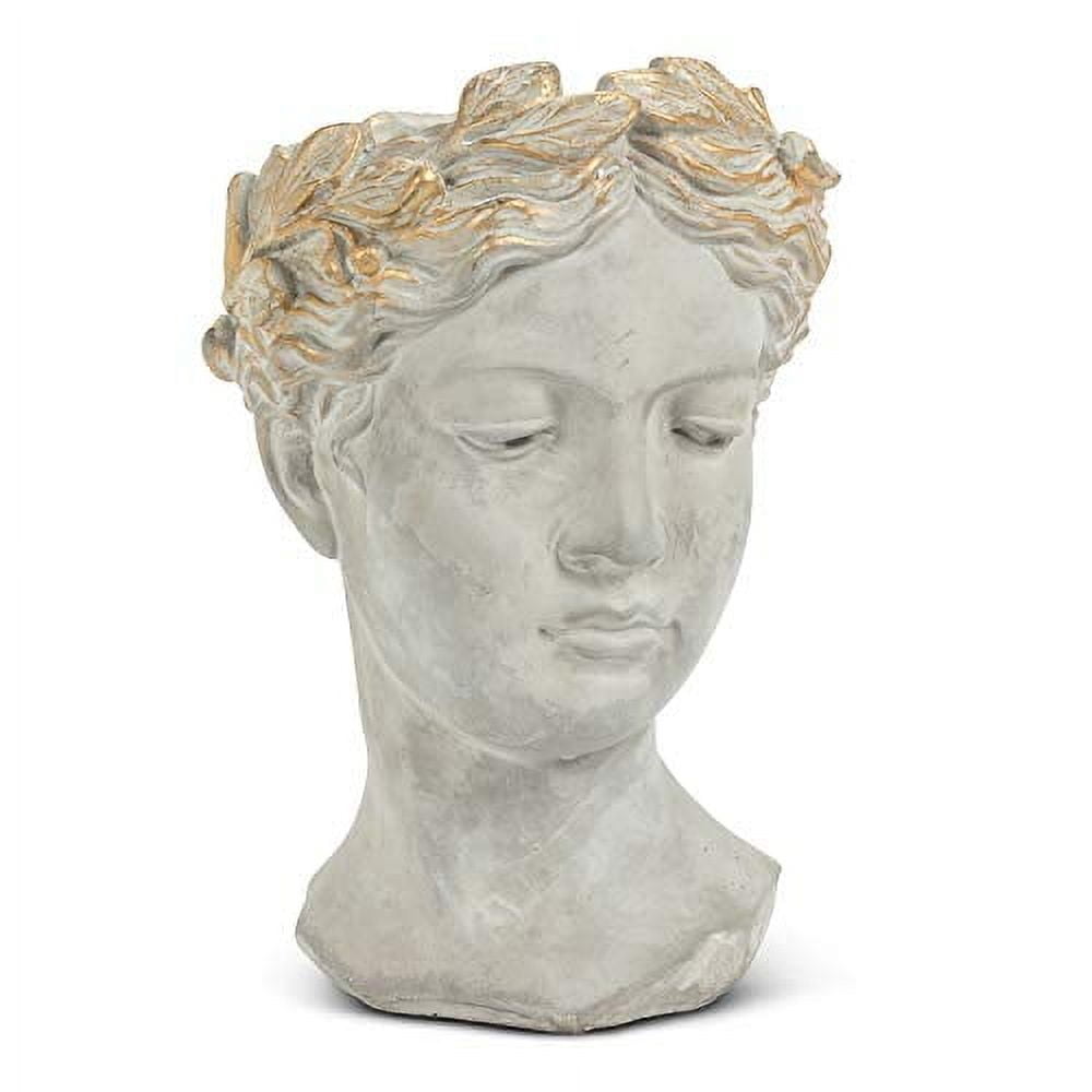 Large Greco-Roman Style Grey and Gold Planter