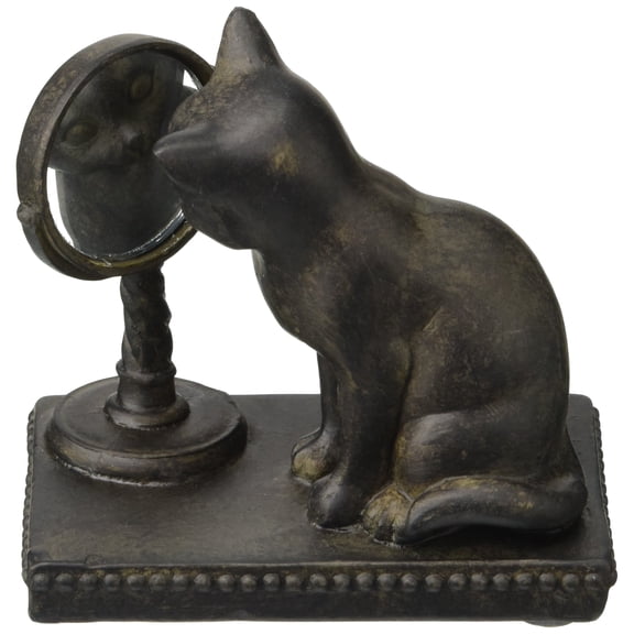 Abbott Collection Cat Gazing in Mirror Figurine