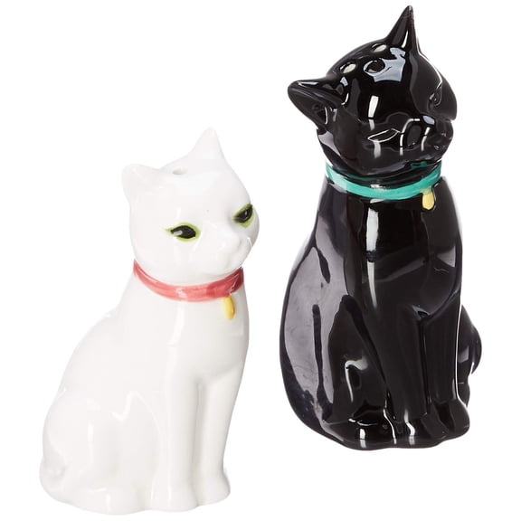 Abbott Collection Cuddling Cat Salt & Pepper-3.75" H, 3.75 inches high