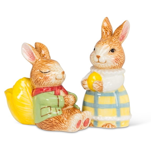 Abbott Collection Dress Up Bunnies Salt & Pepper, 3-Inch, Multicolor, Ceramic