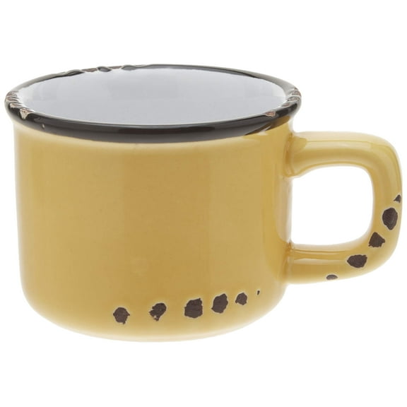 Abbott Collection Enamel Look Stoneware Espresso Cup, Yellow