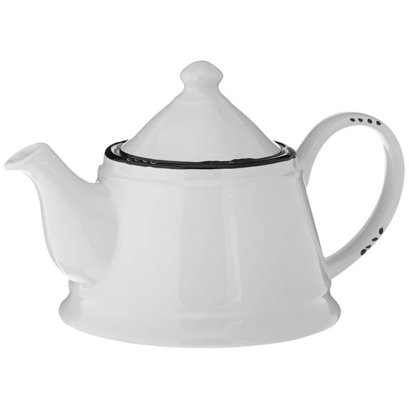 Abbott Collection Enamel Look Stoneware Teapot, White