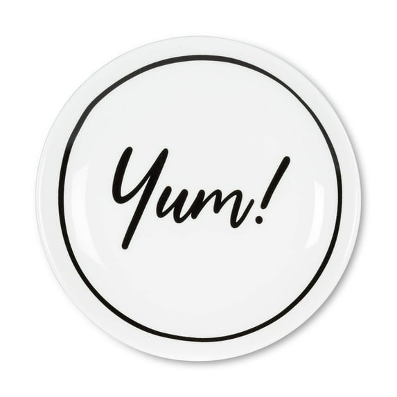 Abbott Collection Home 27-APPY-620 Appetizer Plate-Yum, White/Black