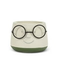 thumbnail image 1 of Abbott Collection Home 27-IQ-561-SM Small Face Planter with Glasses, Ivory/Green, 1 of 2