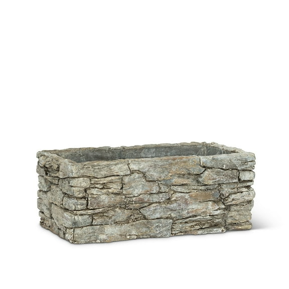 Abbott Collection Home 7" x 3" x 3" Rectangle Stone Stack Planter (2 Count)