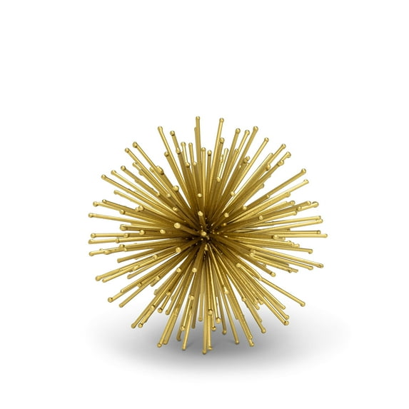 Abbott Collection Home Small Starburst Ball Sculpture 5 Inch Diameter Gold