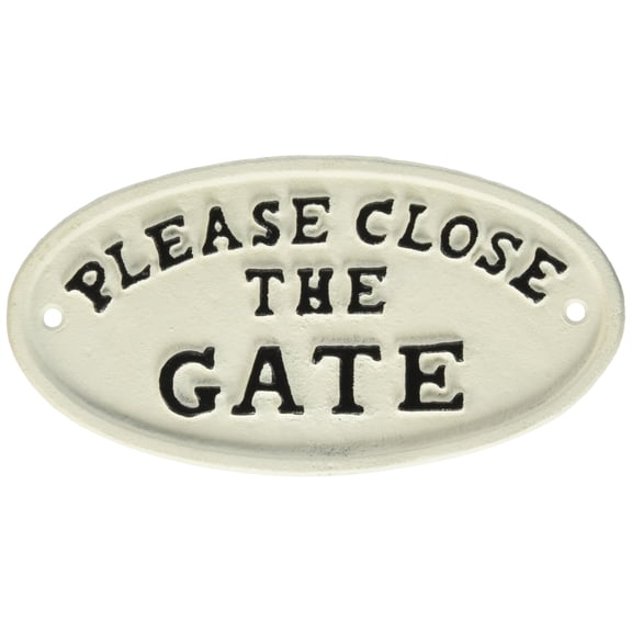 Abbott Collection Oval "Close the Gate" Sign