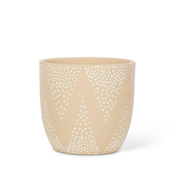 Abbott Collection Small Dot Pattern Planter-4" H, Beige (27-PINPOINT-142-SM)