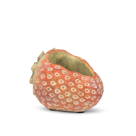 Abbott Collection Strawberry Planter, Extra Small, 3.5-Inch, Red, Cement