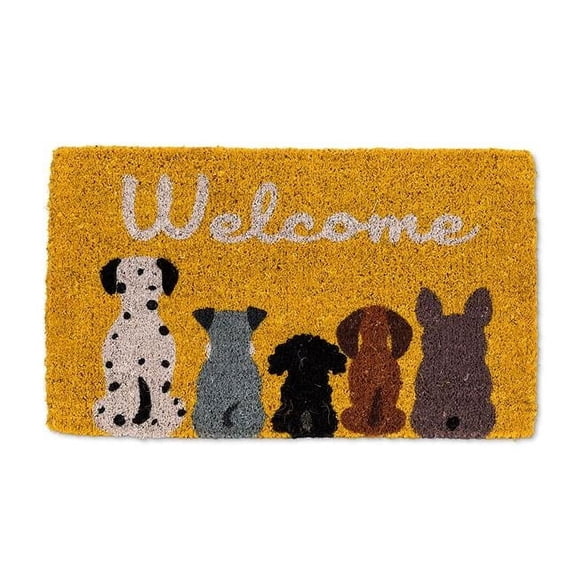 Abbott Collections 18 x 30 in. Dog Welcome Doormat, Yellow