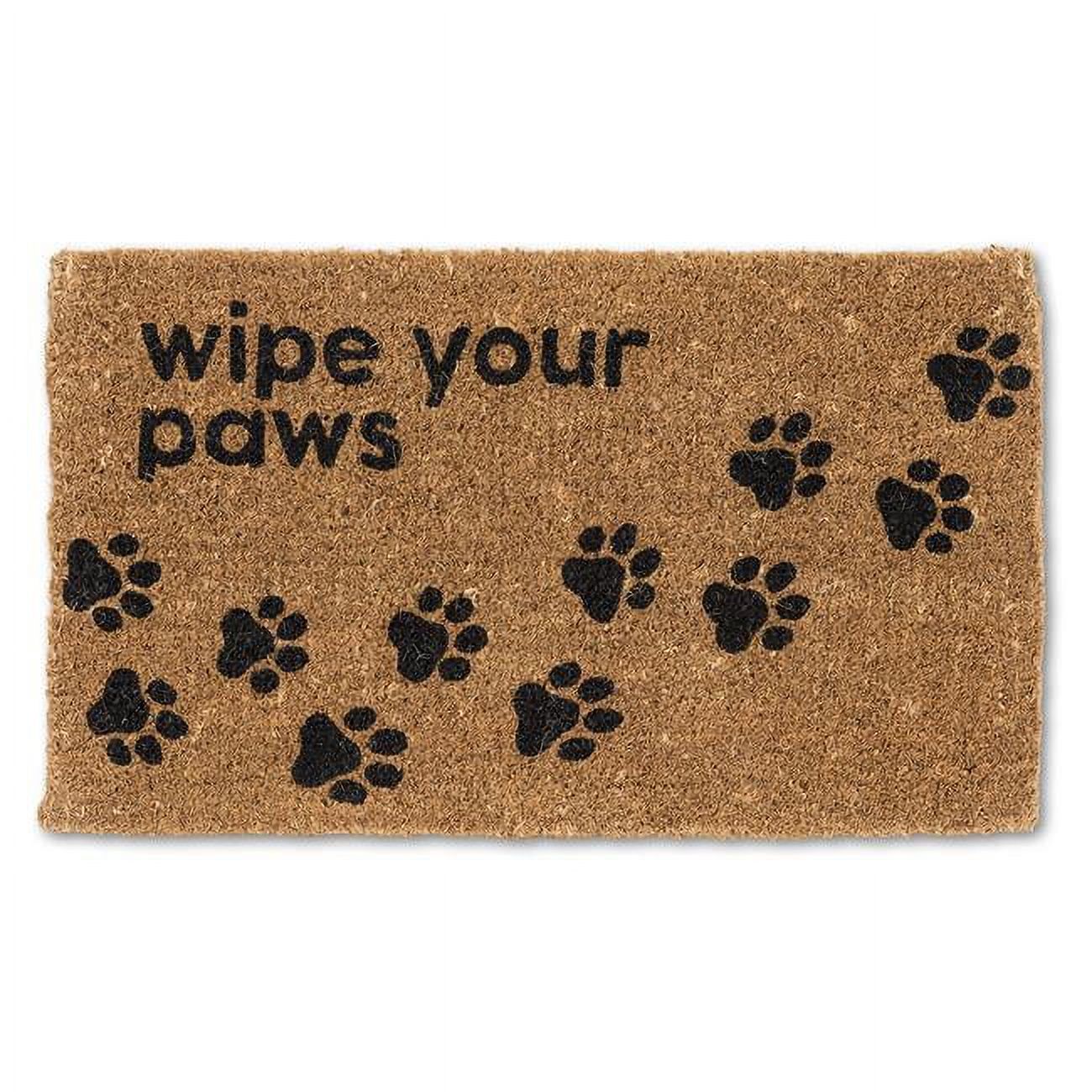 Abbott Collections 18 x 30 in. Graphic Wipe Your Paws Doormat, Natural & Black
