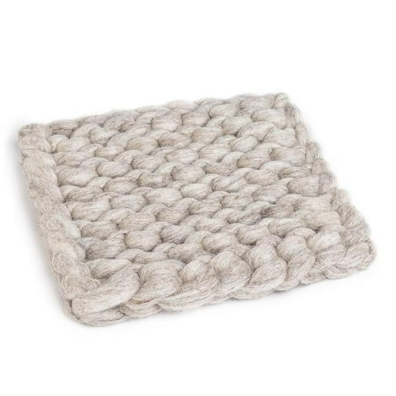 Abbott Collections 8 in. Chunky Knitted Trivet, Oatmeal