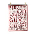 thumbnail image 1 of Abbott Collections AB-1356-YUL-TEA 20 x 28 in. Montreal Street Names Tea Towel, White & Red, 1 of 1