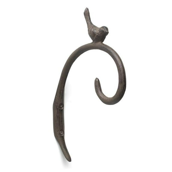 Abbott Collections AB-27-4501 9 in. Curl Hook with Bird, Brown