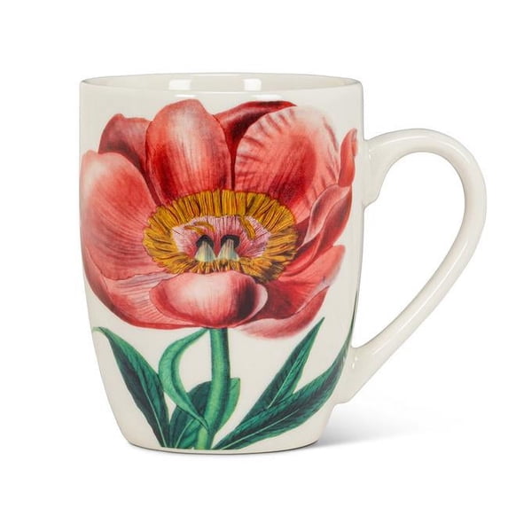 Abbott Collections AB-27-ADELE-02-MUG 4.25 in. Flowering Bloom Mug, Ivory & Pink