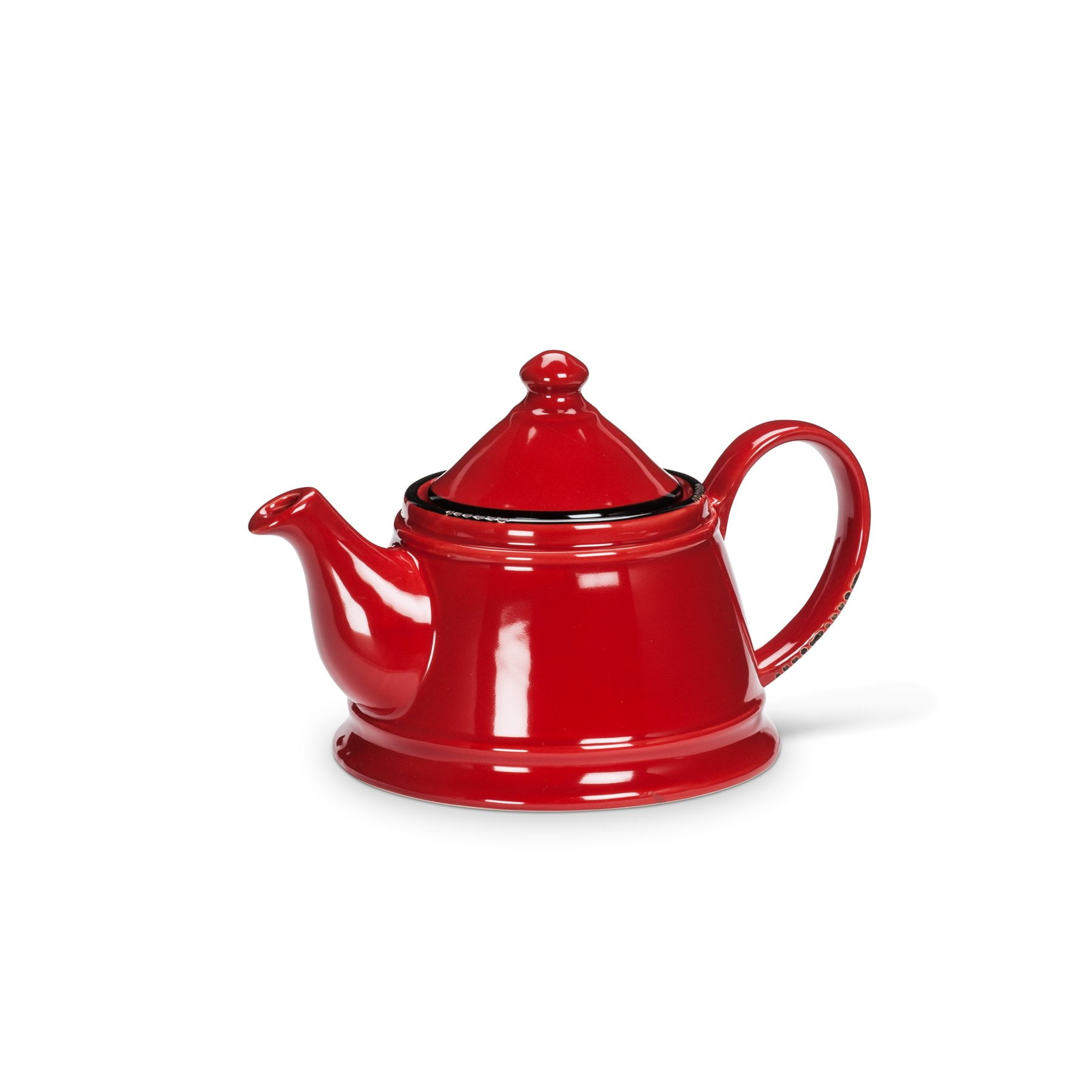 Abbott Red Enamel Look Stoneware Teapot, 9 inches