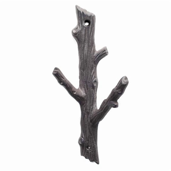 Abbott Collections AB-27-IRONAGE-70 11 in. Branch Shape Double Hook, Dark Brown