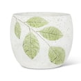 thumbnail image 1 of Abbott Collections AB-27-LINDEN-981-LG 7 in. Round Leaf Planter, White & Green - Large, 1 of 1