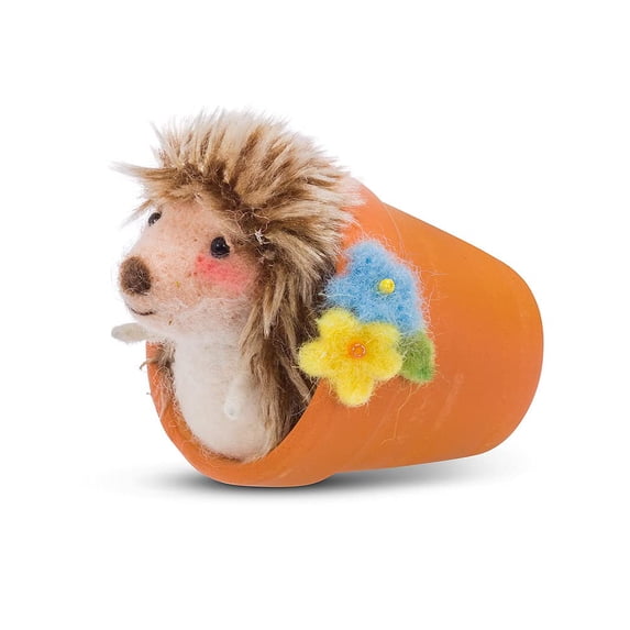Hedgehog in Garden Pot