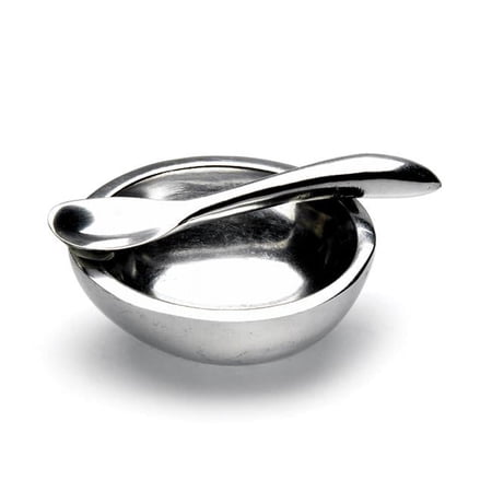 Abbott Collections AB-30-ALU-108 4 in. Bowl with Spoon, Aluminum - Small