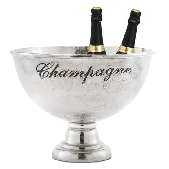 Abbott Collections AB-30-CHAMPAGNE 18 in. Jumbo Pedestal Bowl with Champagne, Nickelplated