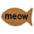 thumbnail image 1 of Abbott Collections AB-35-PFW-SH-1464 18 x 30 in. Fish Shaped MEOW Doormat, Natural & Black, 1 of 1