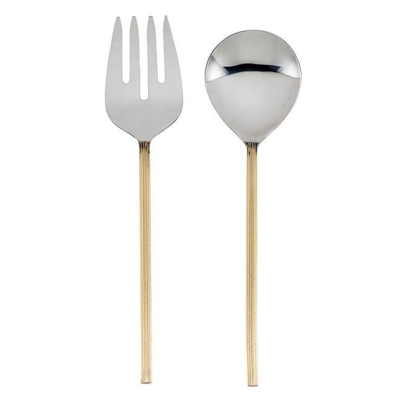 Abbott Collections AB-36-GEAR-SALAD Salad Servers with Rib Handle