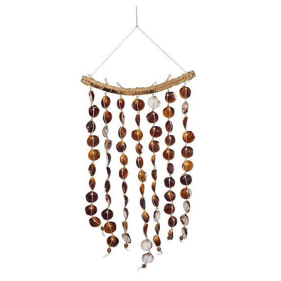 Abbott Collections AB-45-WIND-48-LG 22 in. 7 Strand Shell Chime, Brown - Large