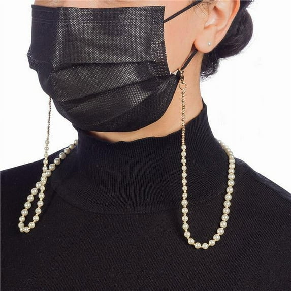 Abbott Collection 58-VERSA-774 Pearl & Bead Mask or Eyeglass Lanyard, White/Gold