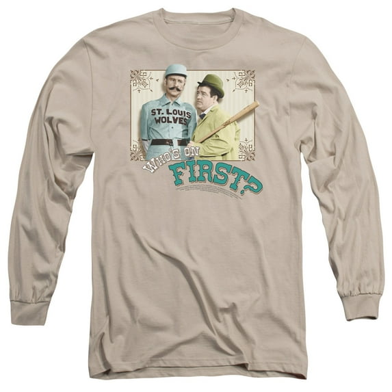 Abbott & Costello Whos On First Officially Licensed Adult Long Sleeves T-Shirt L