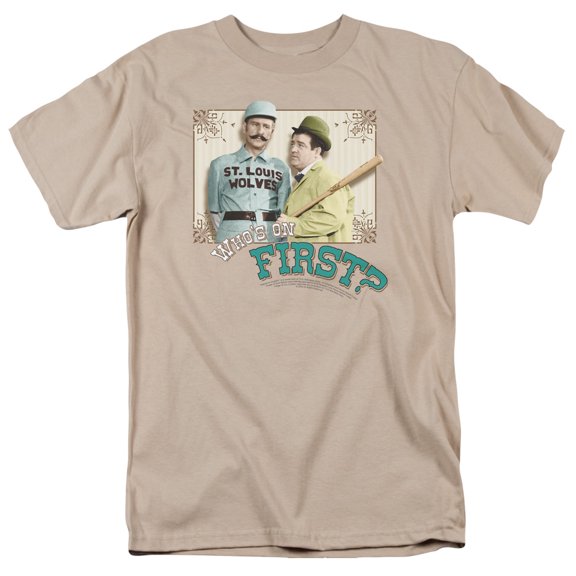 Abbott & Costello Whos On First Officially Licensed Adult T-Shirt 2XL