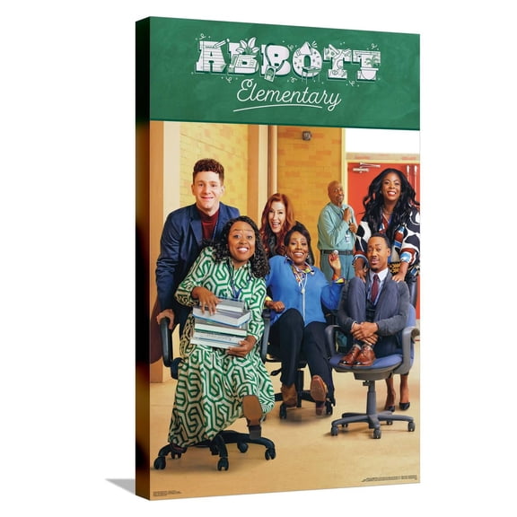 Abbott Elementary - Group Chairs Canvas Wall Poster, 14.725" x 22.375"
