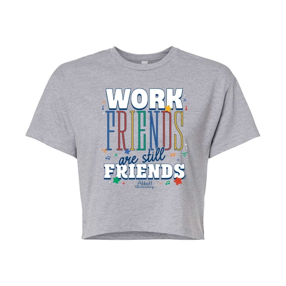 Abbott Elementary - Work Friends Still Friends - Juniors Cropped Graphic T-Shirt