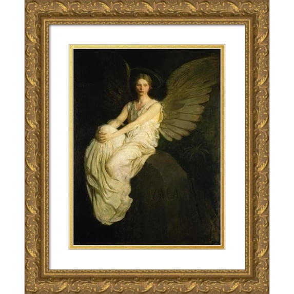 Abbott Handerson Thayer 11x14 Gold Ornate Wood Frame and Double Matted Museum Art Print Titled - Stevenson Memorial (1903)