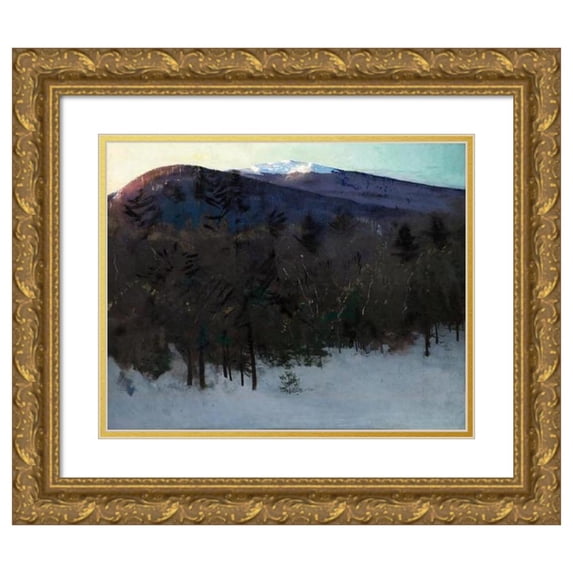 Abbott Handerson Thayer 17x15 Gold Ornate Wood Frame and Double Matted Museum Art Print Titled - Mount Monadnock (circa 1918)