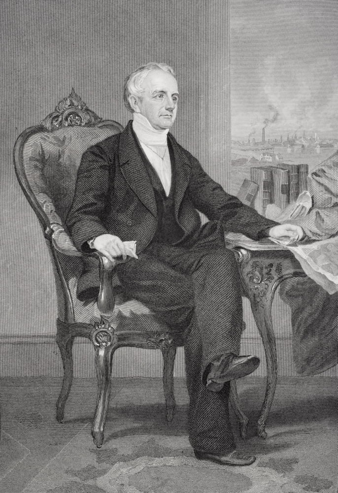 Abbott Lawrence 1792-1855 American Merchant And Philanthropist Entrepreneur Of The New England Textile Industry From Painting By Alonzo Chappel Canvas Art - Ken Welsh Design Pics (12 x 17)