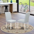 thumbnail image 1 of Abbott Wirebrushed Linen White Wood Structure Wood Chair with Baby Blue Linen Fabric Seat & Simple Back - Set of 2, 1 of 1