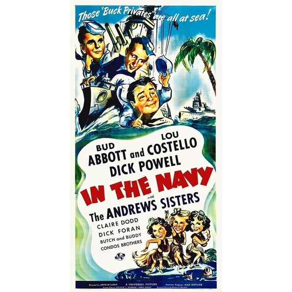 Abbott and Costello - In The Navy Poster Print by Hollywood Photo Archive Hollywood Photo Archive